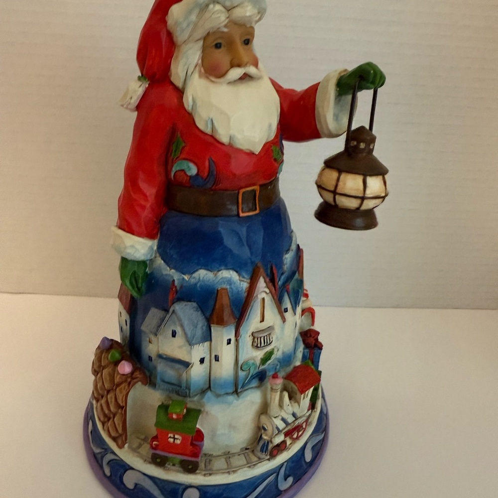 Jim Shore “Christmas Is Coming’Round’” Santa with trains and village
